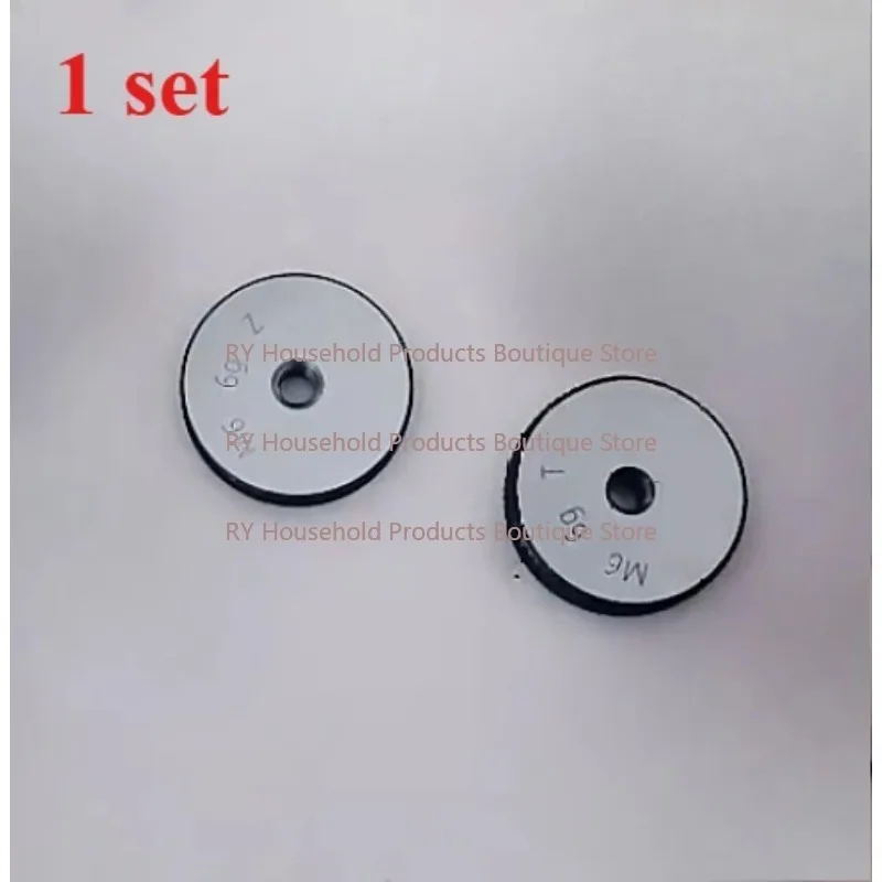 2pcs 6g Metric External Thread Ring Gauge Go No Go Thread Gauge Precision Screw Thread Measuring Tool