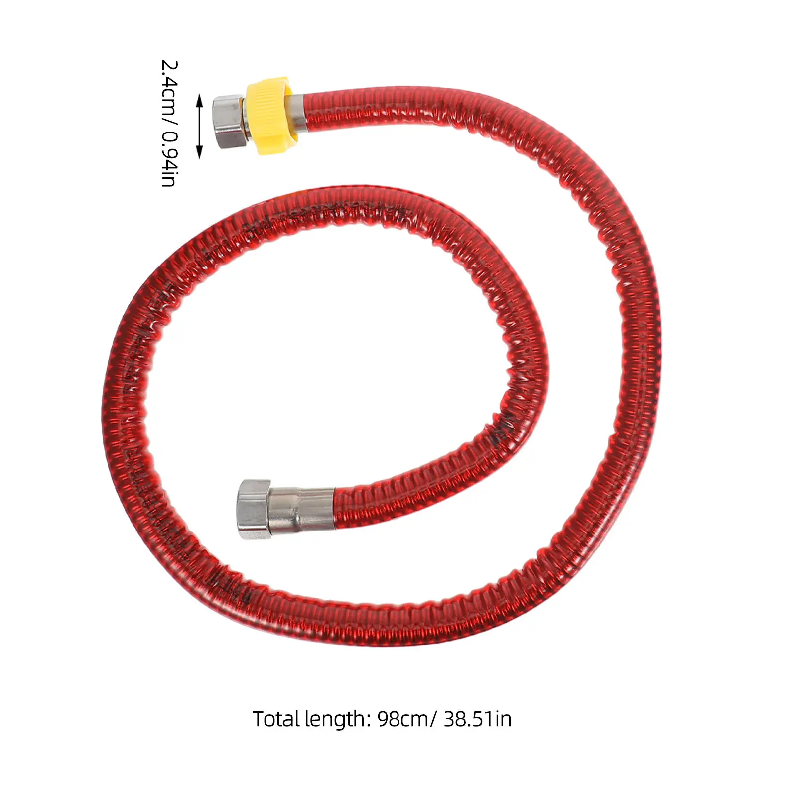 Corrugated Stainless Water Line Blue and Red Hoses Heavy Duty Connector Flexible Plumbing Heater Inlet Cold
