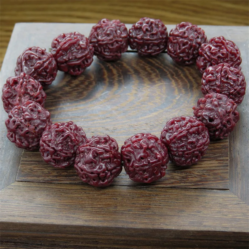 New Natural Nepal Five Faces Rudraksha Beads Bracelet Popular Men's and Women's Single Ring Rudraksha Bracelet