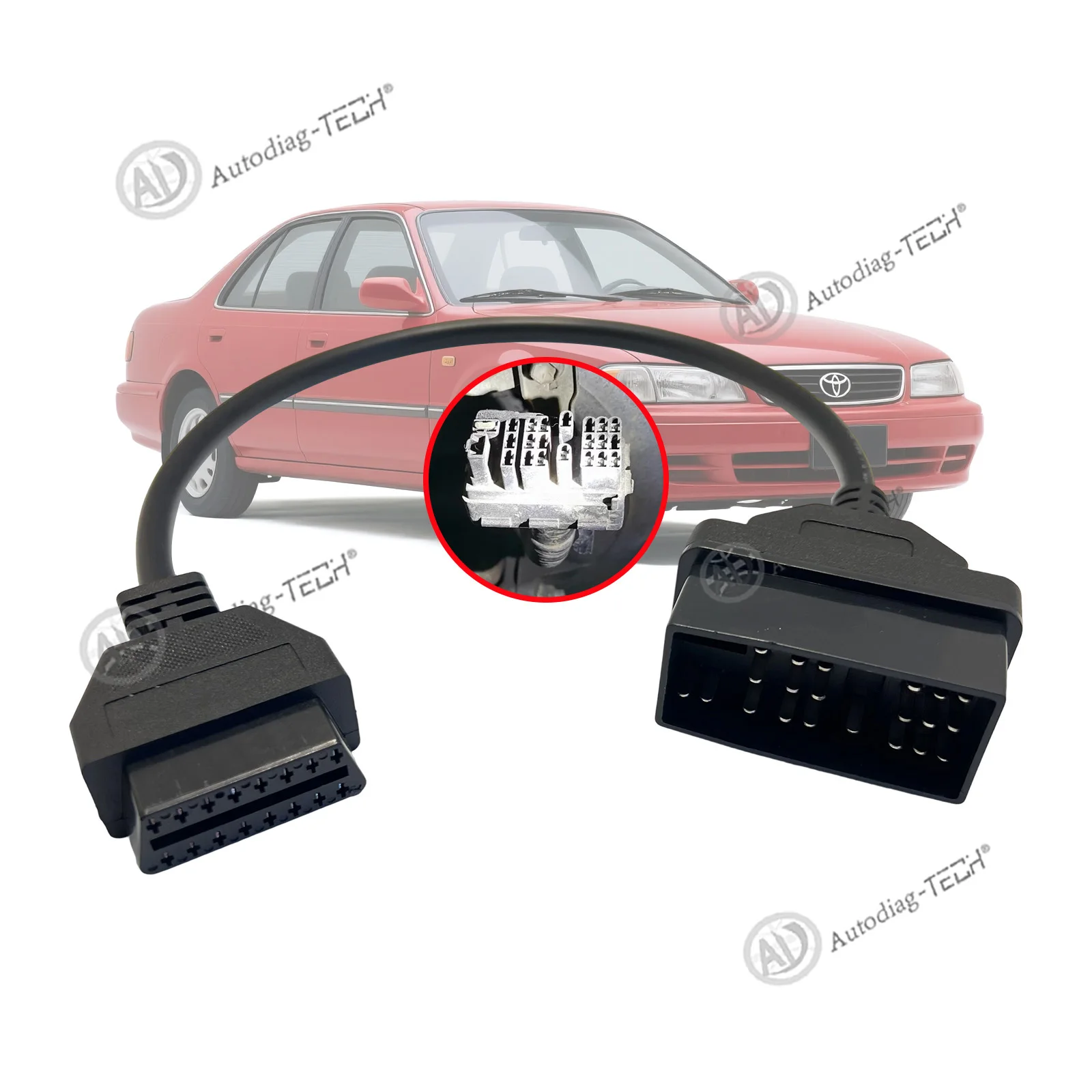 

Адаптер OBD подходит для Toyota 22-контактный OBD1-контактный диагностический кабель OBD2, совместимый с 22-контактным разъемом автомобиля Toyota
