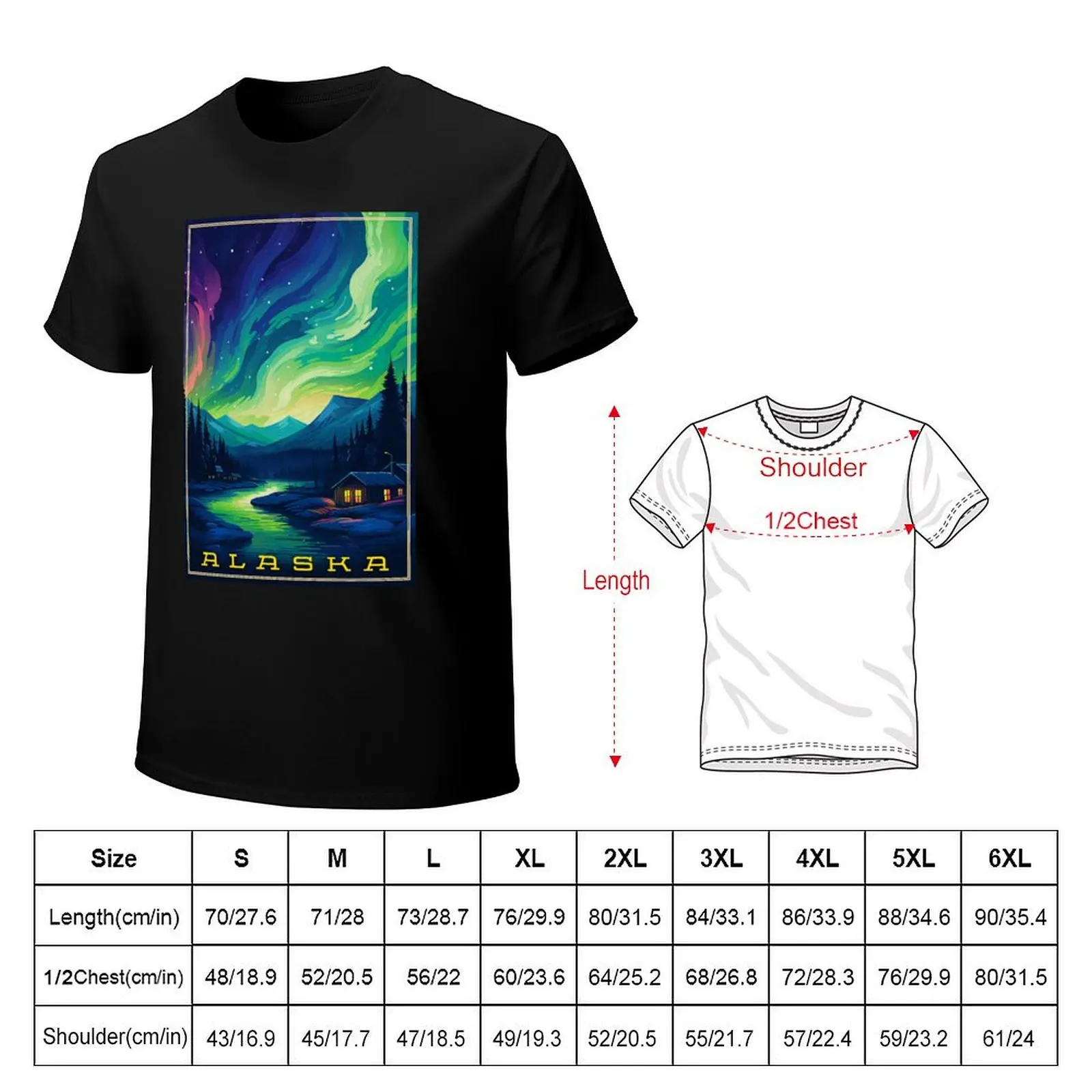 Alaska Northern Lights T-Shirt Utility Casual Work T-Shirt
