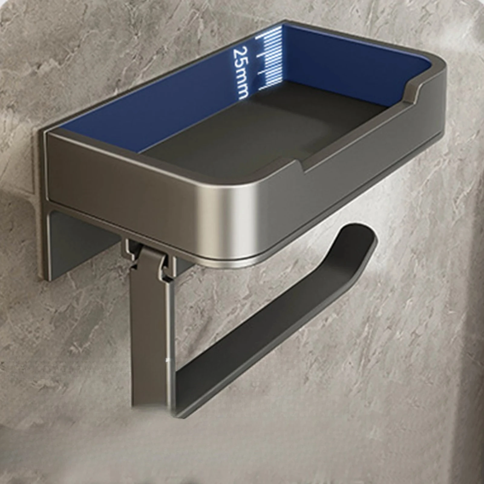 

New Wall Mounted Toilet Paper Holder Aluminum Alloy Bathroom Tissue Holder No Punching Roll Paper Holder Practical Bracket Tools