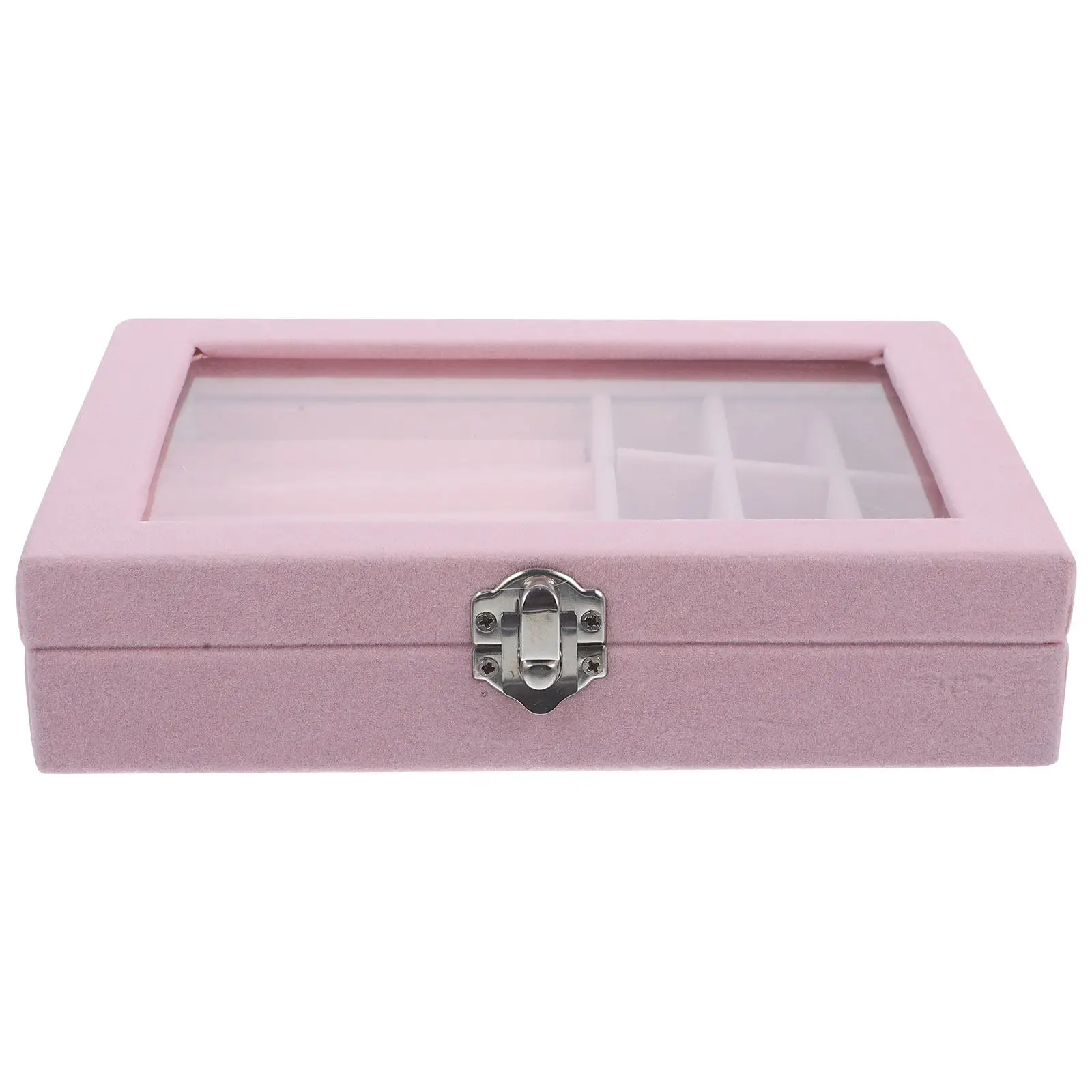 

Фланелевая шкатулка для украшений, 1 шт., вместительный органайзер с замком, пылезащитный, для колец, ожерелий, серег, подарок для женщин