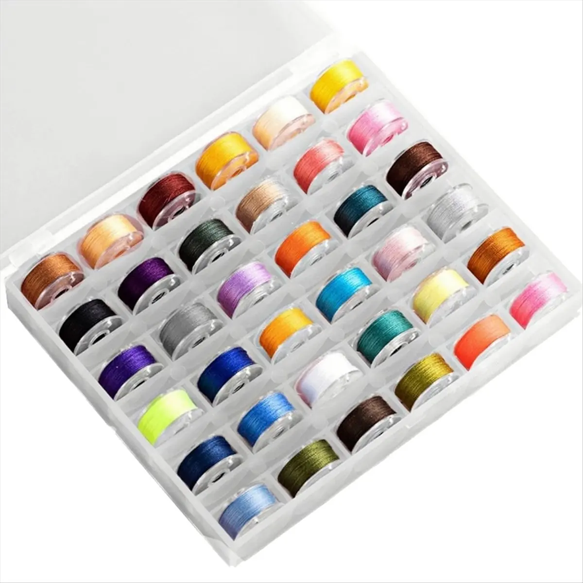 A79G 36pcs Sewing Threads and Bobbins,Colors Sewing Thread Set with Storage Plastic Box Home Sewing Machine Polyester