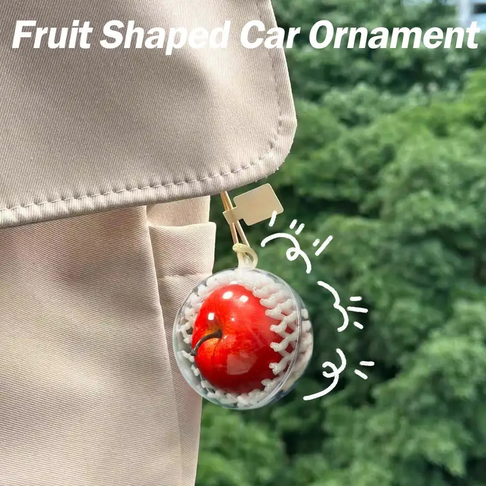 Simulado fruta chaveiro ornamento do carro bonito espuma fruta pingente decoração saco charme enforcamentos auto decoração interior acessórios