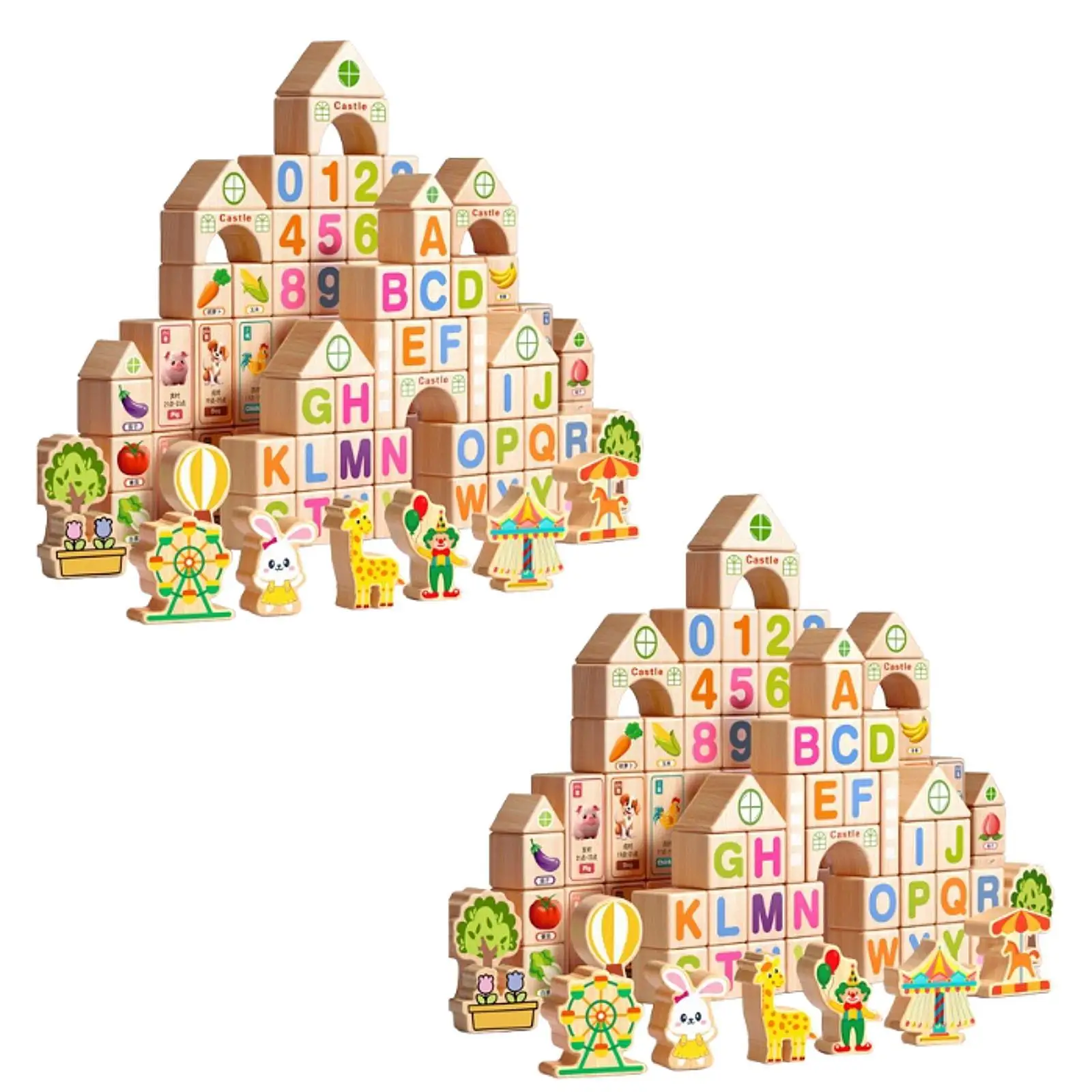 100 pçs blocos de construção de madeira brinquedos de desenvolvimento diy motores finos habilidades aprendizagem brinquedos sensoriais brinquedos educativos presentes para crianças