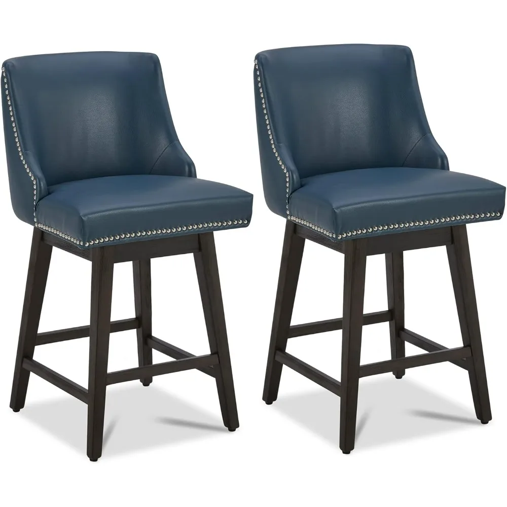 Faux Leather in Blue Tabouret Bar Stool Chair Counter Height Swivel Barstools Barstool Chairs Chaise De Bar Hocker Stools High