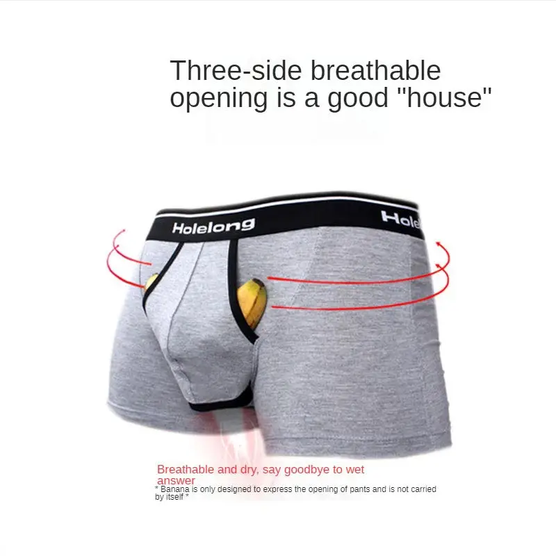 Bullet Separation Boxers Underwear Men U Convex Underpant Breathable Physiological Quadrangle Spermatic Cord Scrotal Pouch Pants