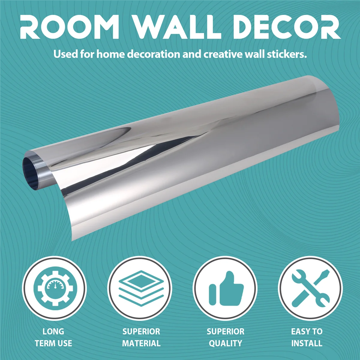 เชิงคุณภาพกระจกสติ๊กเกอร์ติดผนังสี่เหลี่ยมผืนผ้า Self Adhesive Room Decor คุณภาพสูงเฟอร์นิเจอร์ภาพยนตร์กระจกฟอยล์ 50X50 ซม