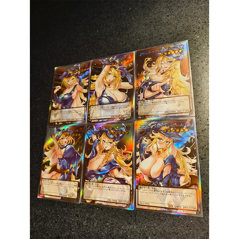 Yu-Gi-Oh! Black Magician Girl Black Magician DIY Homemade Bronzing Collection Card Christmas Birthday Gift Game Toys