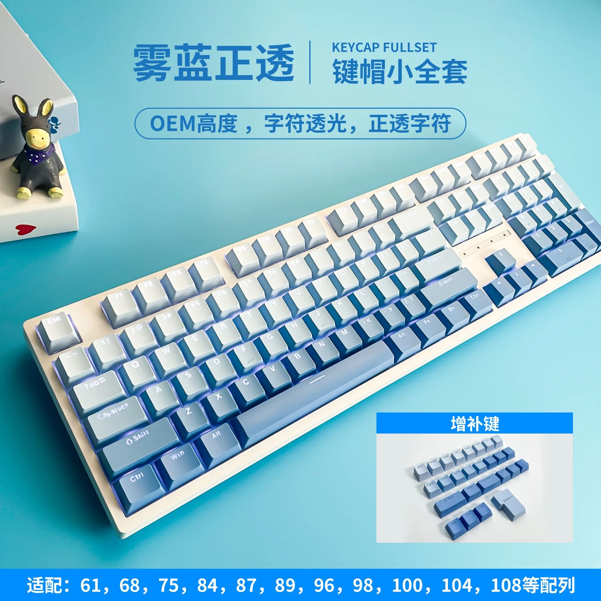 

Gradient Shine Throug backlit Keycaps For Cherry Mx Switch Mechanical Gaming Keyboard OEM Profile PBT Keycap RGB Key caps DIY