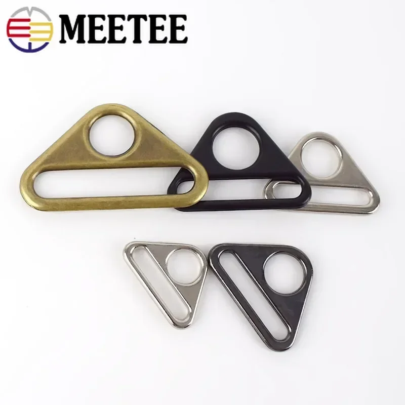 Meetee 스트랩 웨빙용 금속 버클, 조정 벨트 버클 걸쇠, 비키니 금속 링, DIY 가방 하드웨어 액세서리, 20-50mm, 10 개