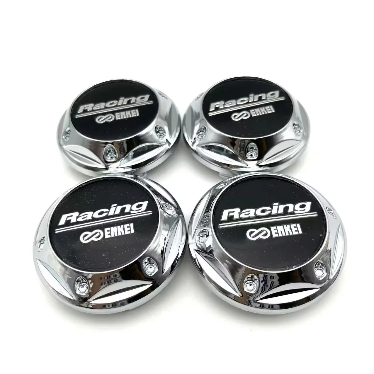 4 قطعة/المجموعة 68 مللي متر OD/64 مللي متر ID Enkei سيارة عجلة مركز قبعات محور التصميم الحافات غطاء محاور غطاء شارة شعار اكسسوارات السيارات #4