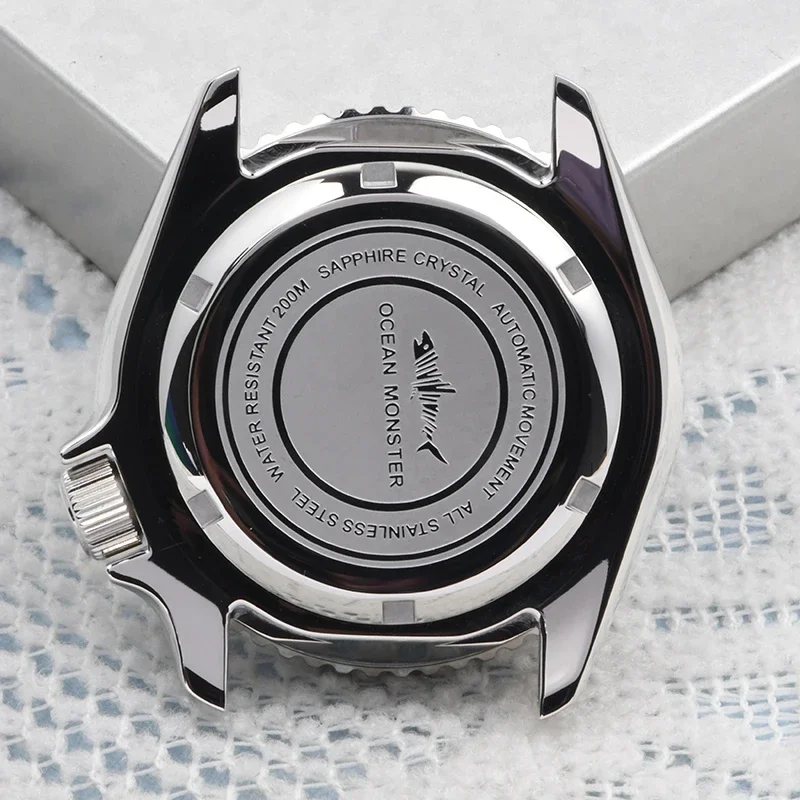 حافظة ساعة SKX007/009 مقاس 42.5 ملم من الفولاذ المقاوم للصدأ وزجاج الياقوت مناسب لحركة Seiko mod NH35/36 C3 فائقة الإضاءة