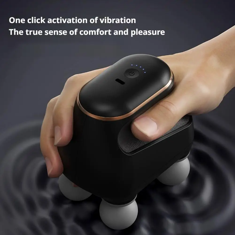 

Массажный пистолет для фасции с 4 головками — перезаряжаемый через USB высокочастотный вибрационный массажер для расслабления мышц глубоких тканей