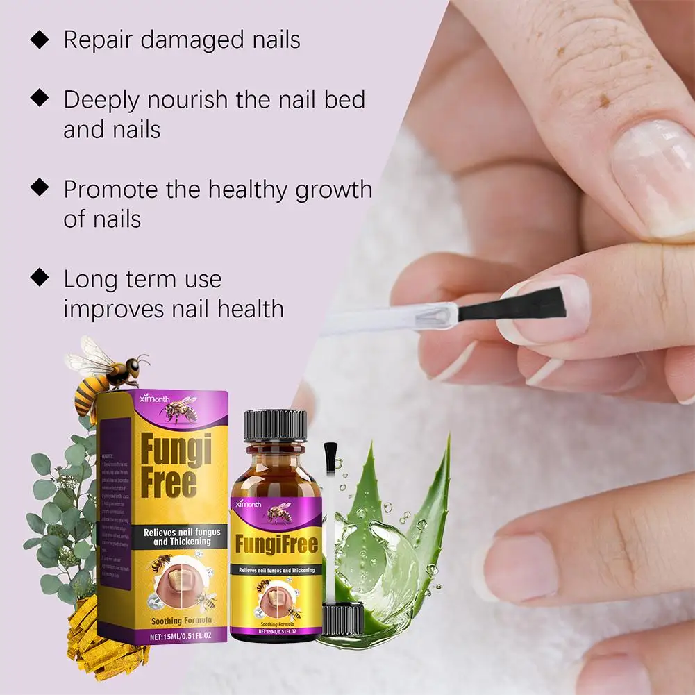 15ml Bee Nail Care Solution Nail Fungal Essence Feet Soft Onychomycosis Bright Nail K9t4