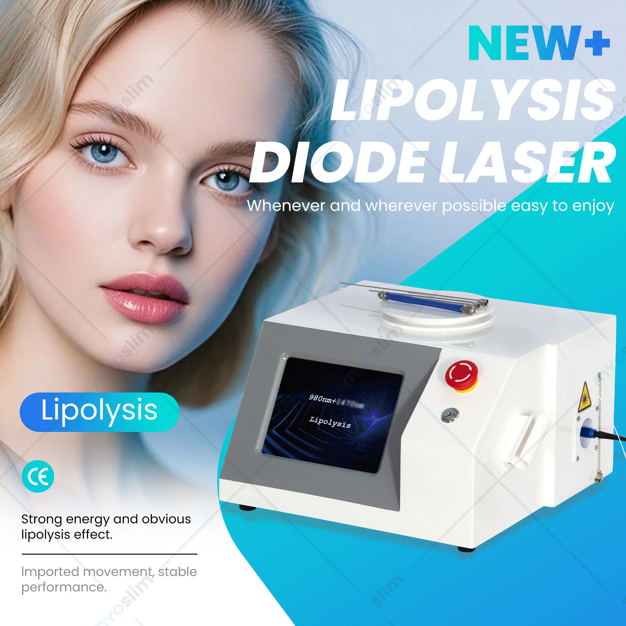 

Portable 980nm 1470nm Diode Laser Machine for Beauty Endolaser Face Lift Fat Removal Salon Equipment