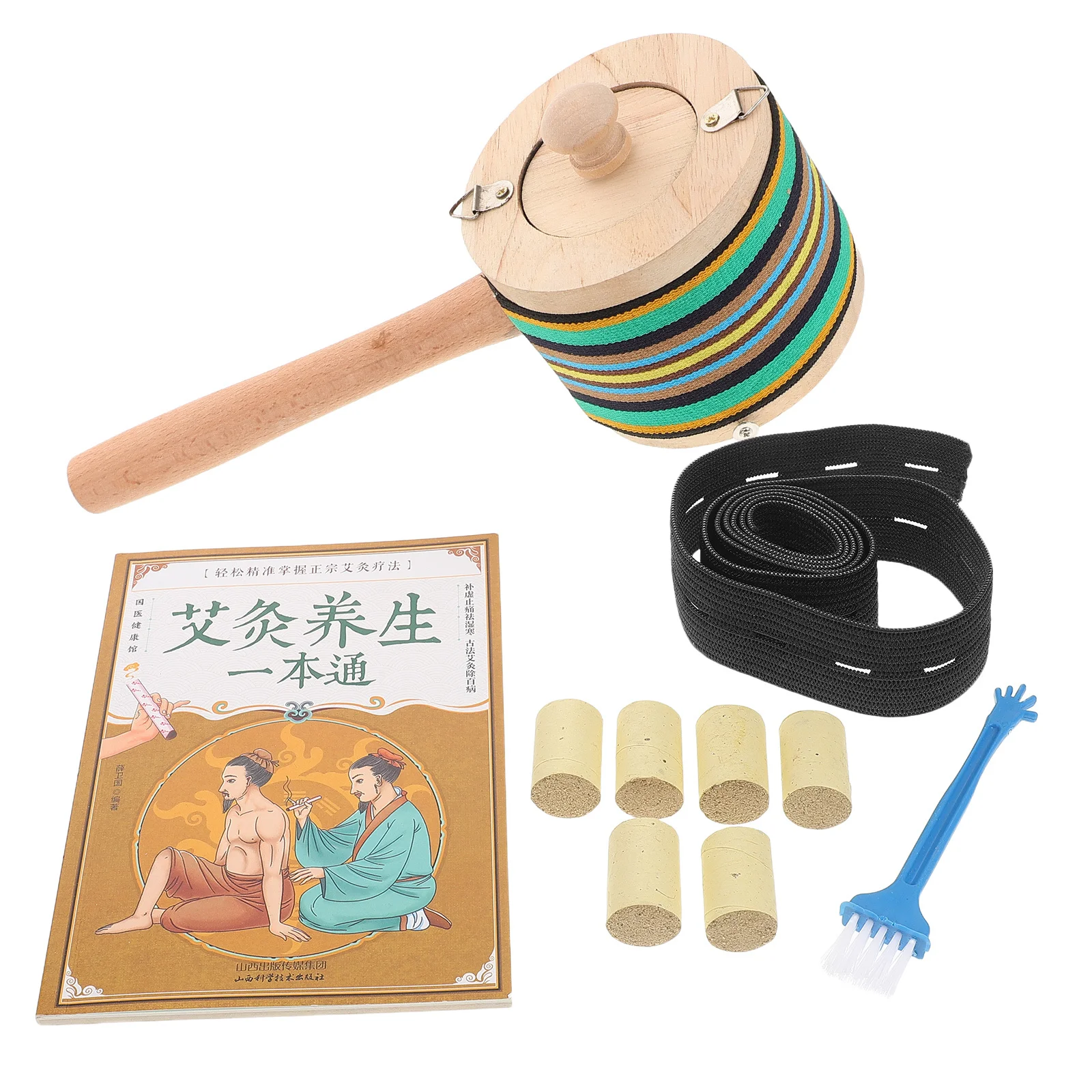 1 Set Kotak Moxibustion Tanpa Asap Genggam Pembakar Moxa Kayu Portabel untuk Terapi Relaksasi Kit Lengkap dengan Alat Moxibustion