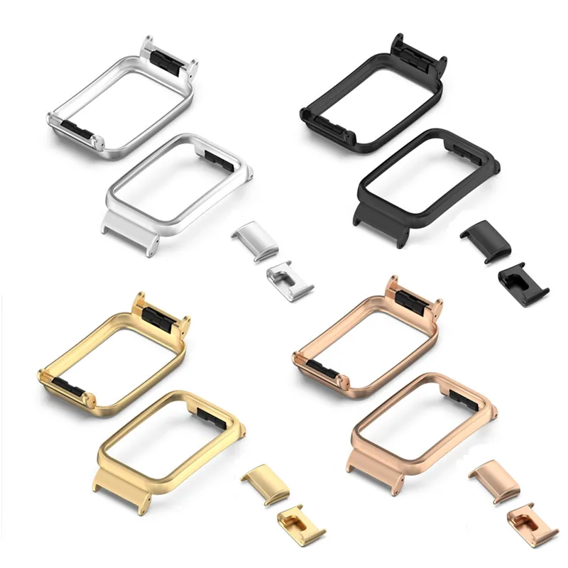 スマートウォッチ金属シェルプロテクターケース交換フレームバンパーストラップコネクタアダプタxiaomi miバンド7プロの時計アクセサリー