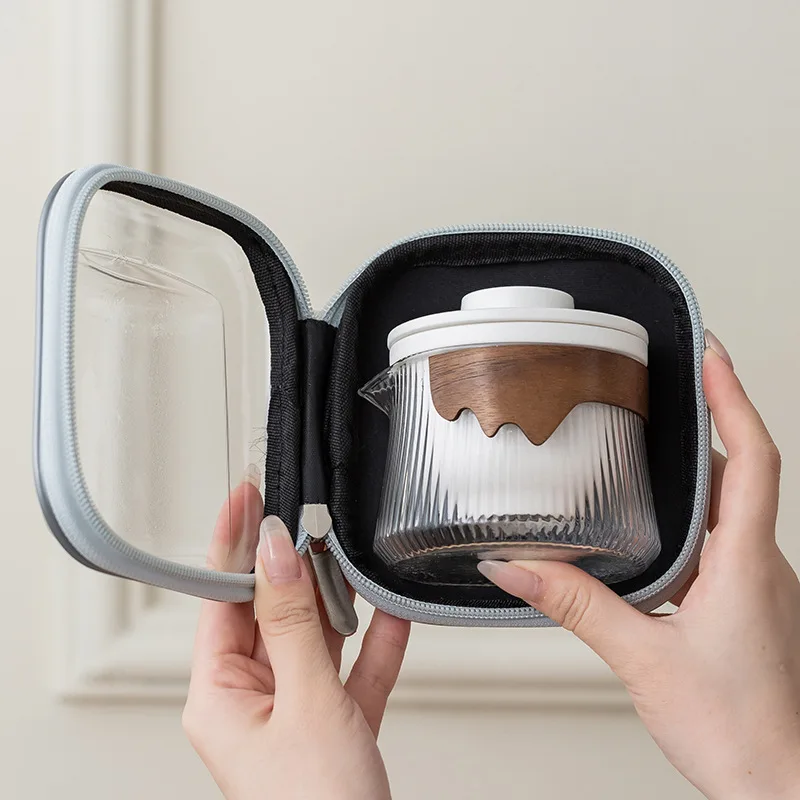 

Портативный набор чайных чашек, дорожный набор, керамический кунг-фу, чайный домик, керамический, для кемпинга, для взрослых, Китай, один чайник, две чашки, подарки