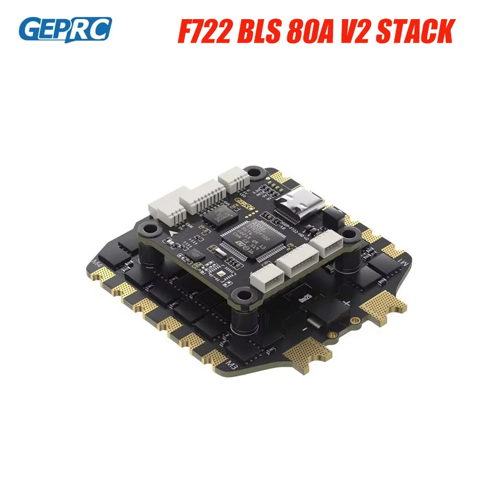 

GEPRC TAKER F722 BLS 80A V2 STACK 4IN1 ESC Flight Controller Data Analyze Record Flight Data Plug Play Racing FPV Drone