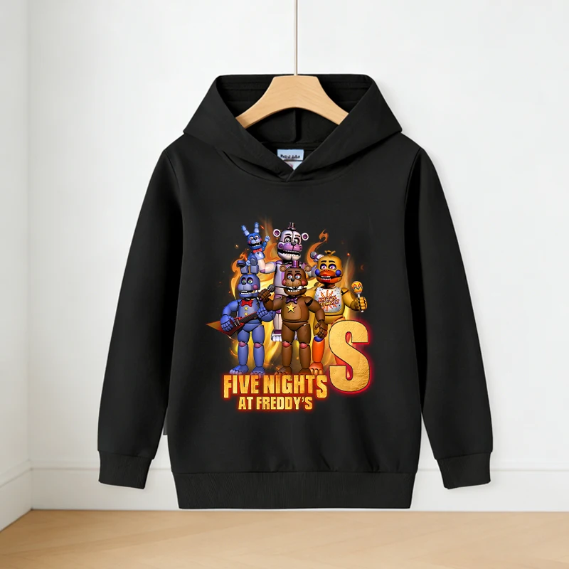 

Fnafs Children's Hoodies Boys Girls Anime Letter Tops Autumn Winter Warm Clothes Fashion Pullovers Kawaii Sweatshirts Kids Gift