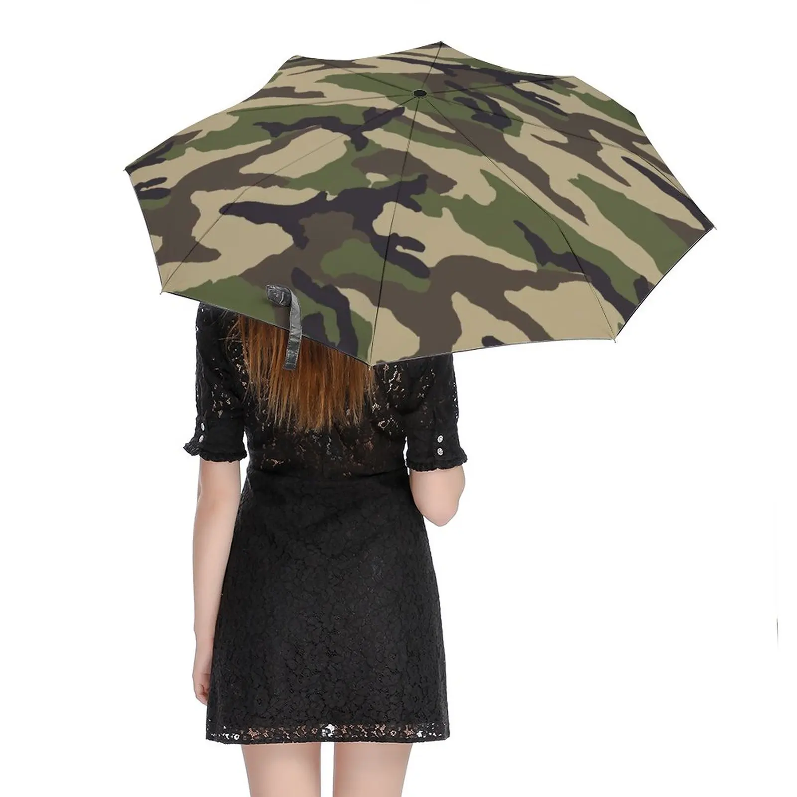 Imagem -04 - Clássico Camo Umbrella Militar Camuflagem Selva Proteção uv Automática Mochila de Impressão Única Guarda-chuva Dobrável