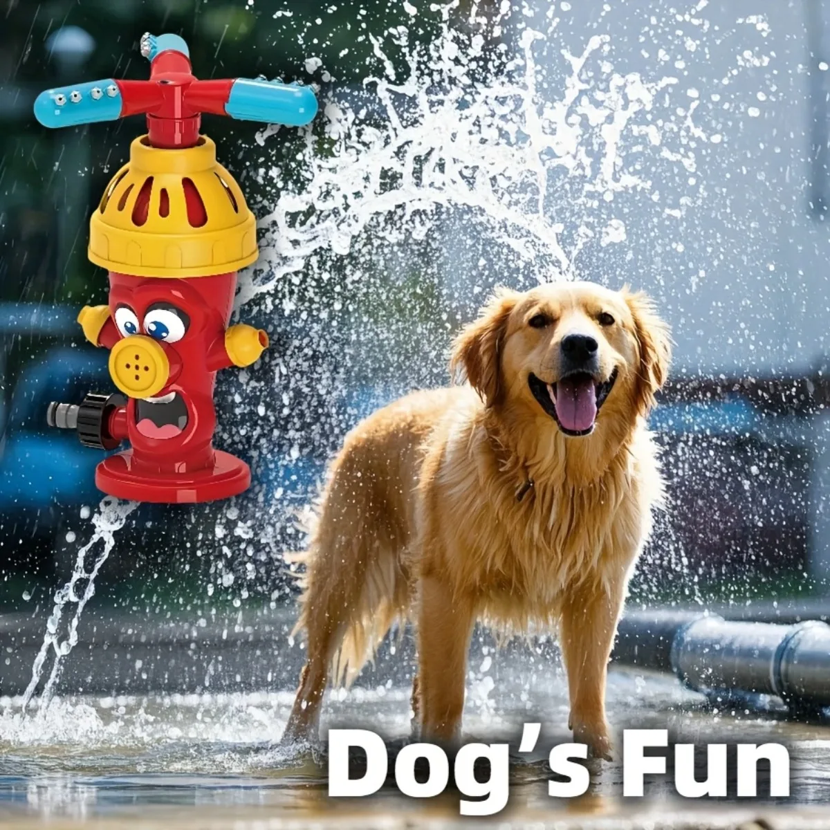 Пожарный гидрант, распылитель воды, игрушка для собак, спринклер для собак на открытом воздухе, активированный поворотной насадкой для лета, игрушка для душа на открытом воздухе, поилка для собак