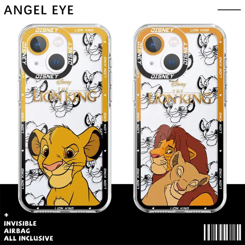 phone case For iPhone 14 13 12 Mini 11 Pro Max 15 8 X XR XS MSX 6 6S 7 SE 15Plus Clear fundas cover The King Lion Simba Animaton