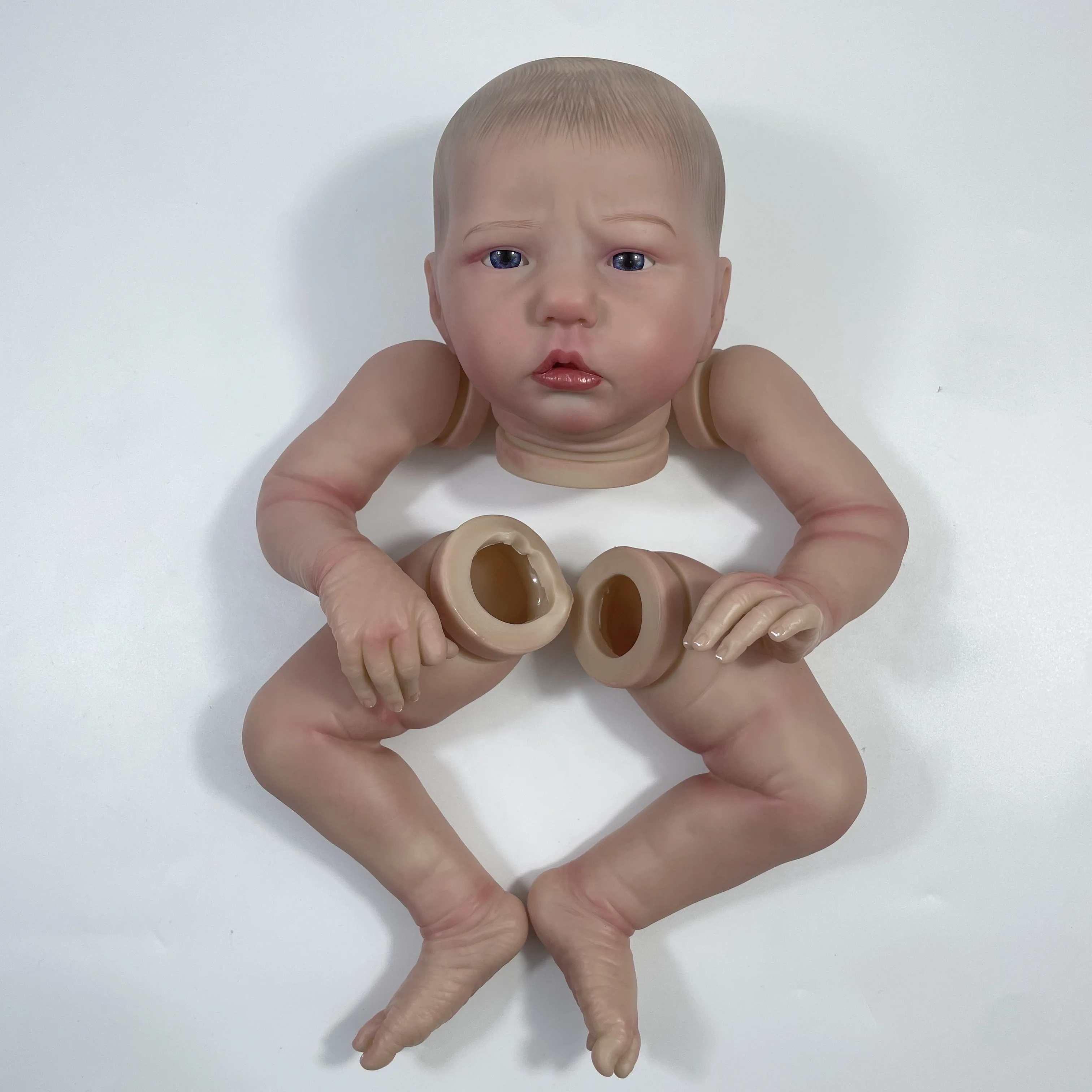 MRB 19 inch Already Painted Reborn Doll Kits Ellie-Sue With Blue Eyes Vinyl Reborn Unassembled DIY Doll Kit Mold