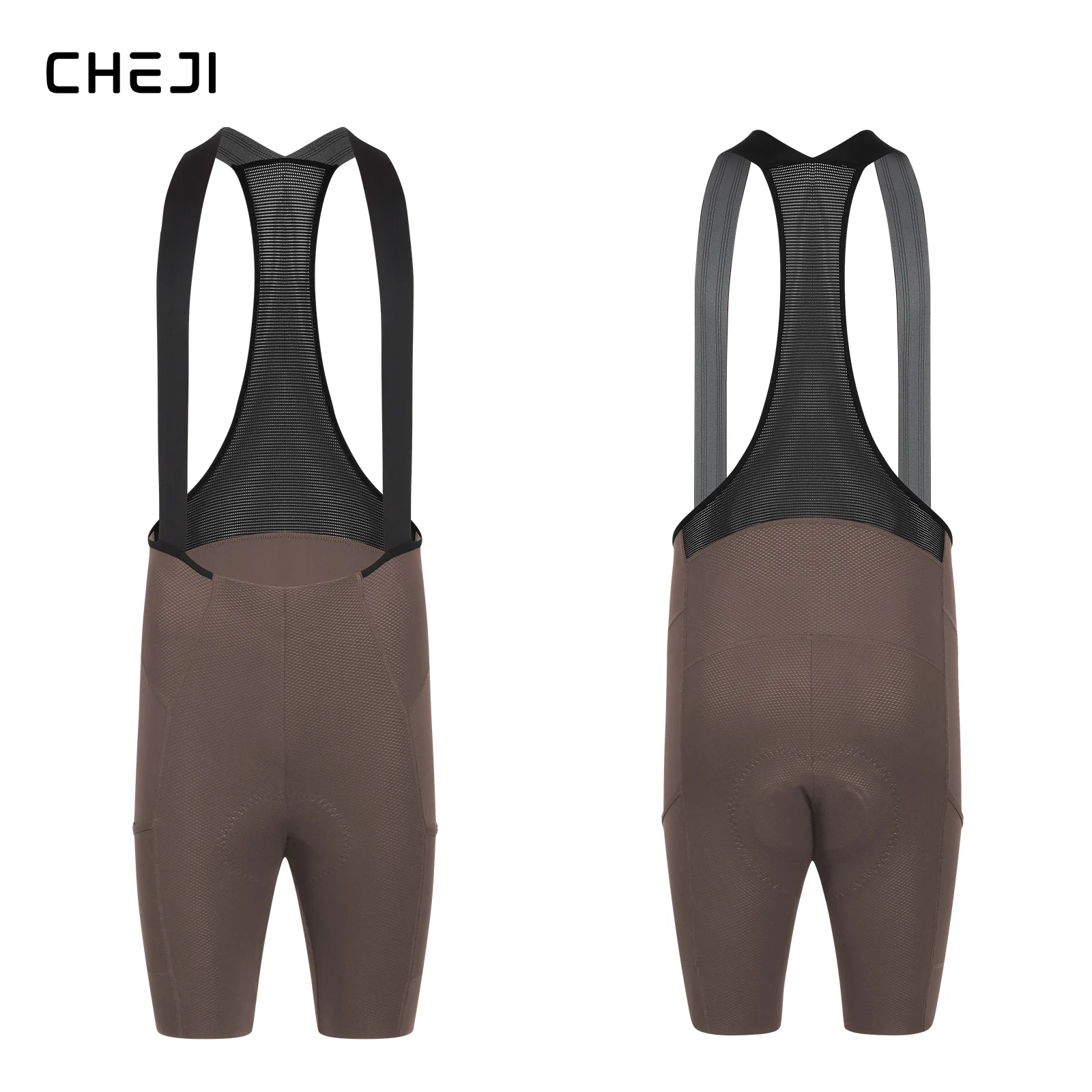 CHEJI Herren Radsport-Trägerhose mit Seitentaschen, nahtlosen, rutschfesten Beinmanschetten, gepolstert für 7 Stunden Fahrt auf Straßen- und MTB-Fahrrädern. – Detail 31