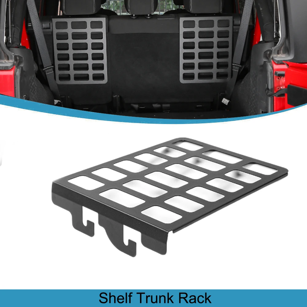 

Car Seat Back Backrest Shelf Trunk Rack Luggage Carrier for Jeep Wrangler JK 2007-2017 2/4 Doors Interior Accessories Iron Black