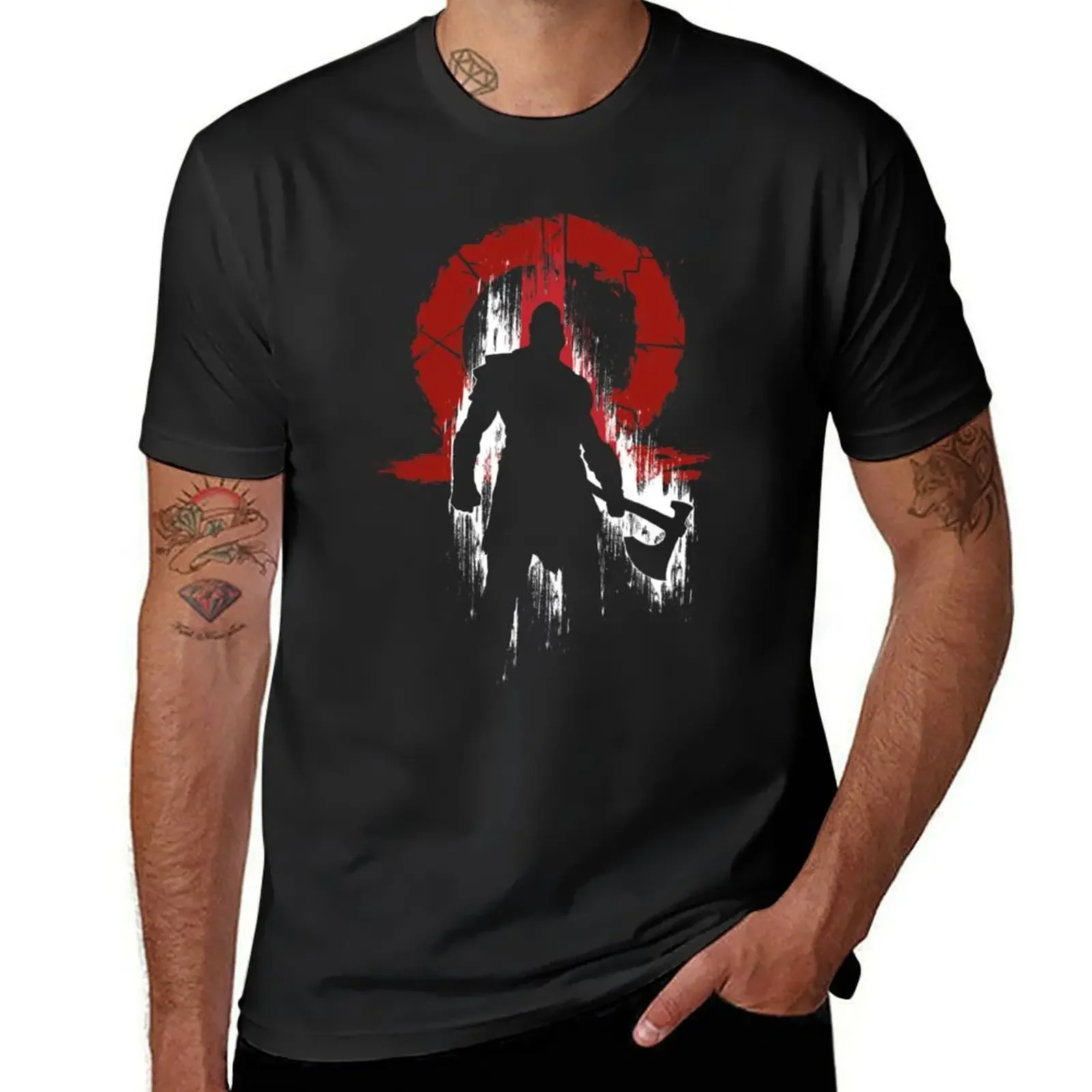 

Kratos Silhouette T-Shirt Short sleeve tee tops black t shirts for men