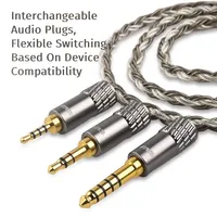 CVJ TS800 200 core eight core silver planting upgrade HIFI audio cable headphone audio cable 2.5/3.5/4.4mm switching plug S-2Pin