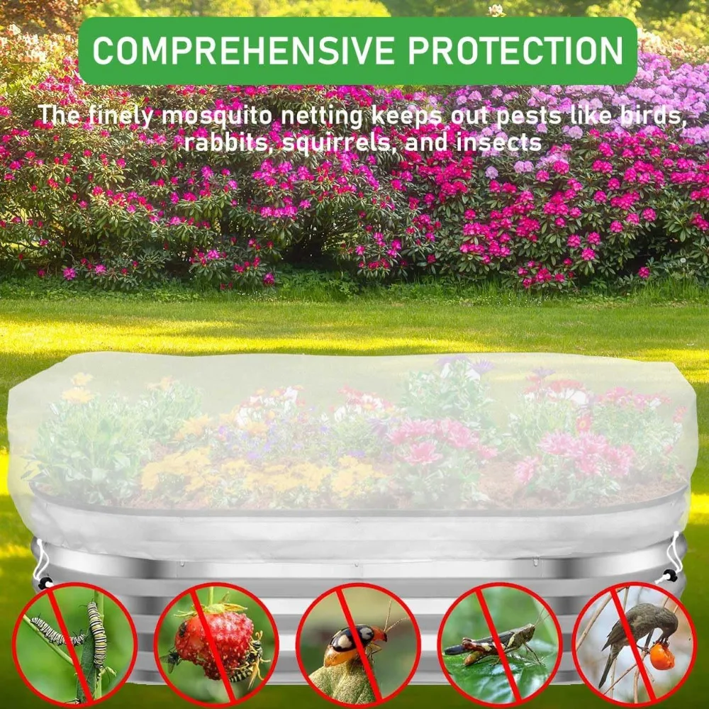 Rete di protezione per insetti da giardino rettangolare, copertura protettiva per piante traspirante, doppia coulisse, barriera efficiente