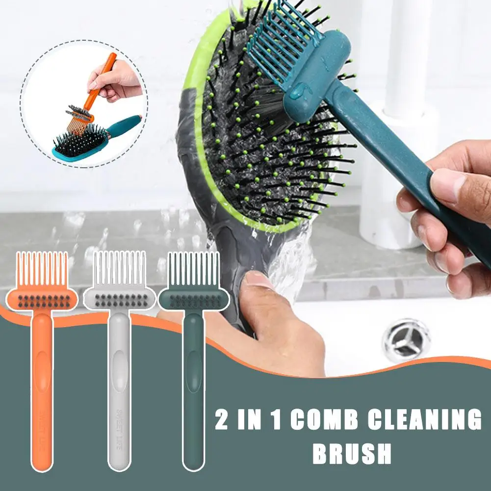 2-in-1 Hair Brush Cleaner And Remover Tool - Comb For Removing Hair And Dust, Suitable For Home And Salon Use W3z6