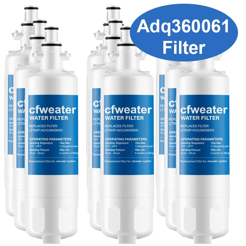 12-1 pezzi Adq360061 filtro acqua di ricambio per LG Lt700p Adq36006101 Lfds22520s, Kenmore 469690 Adq36006102 Lfxc24726s filtro