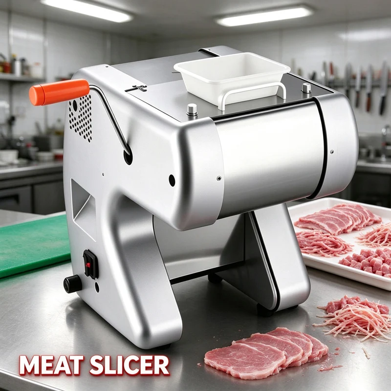 Commercial Meat Slicing Machine Meat Slicer Electric Meat Cutting Machine 550W Large Power Meat Mincer