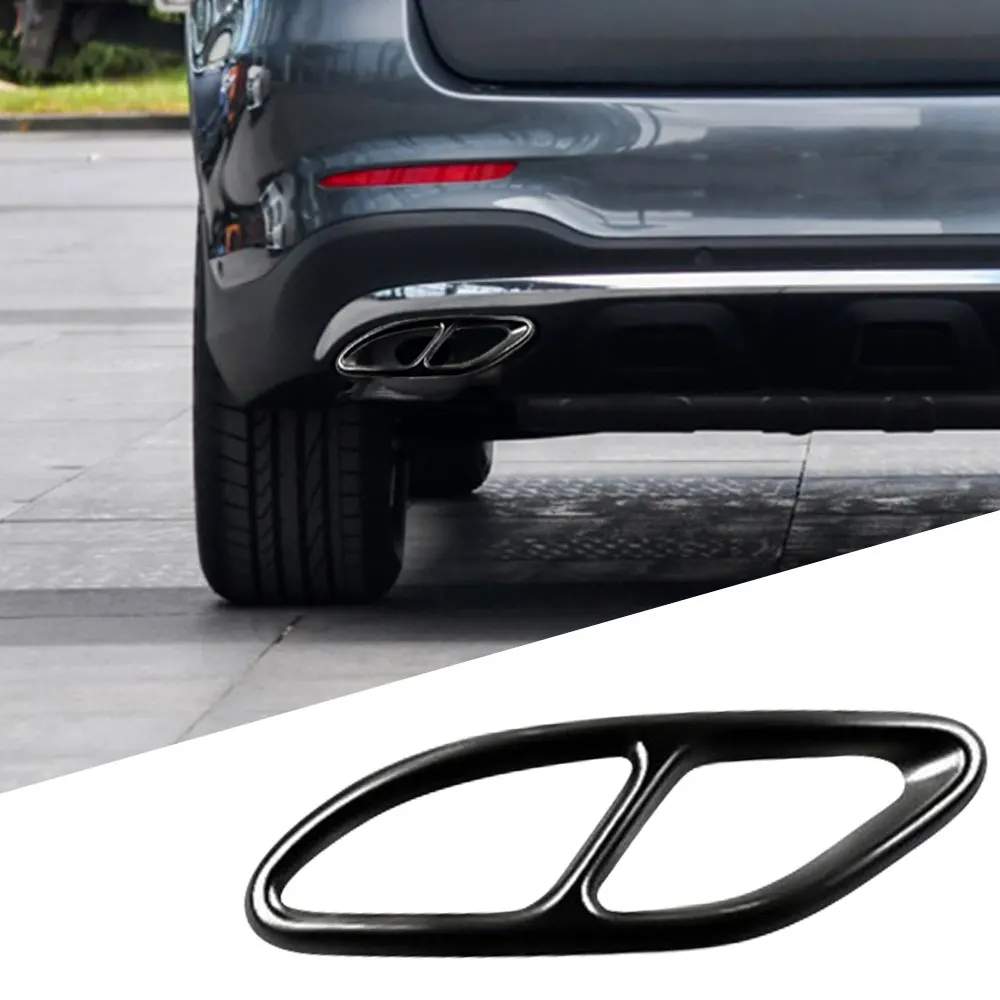 2Pcs Chrome Stainless Steel Tail Exhaust Pipe Cover Trim For Mercedes Benz GLC 2016 2017 2018 2019 Car Accessories 3