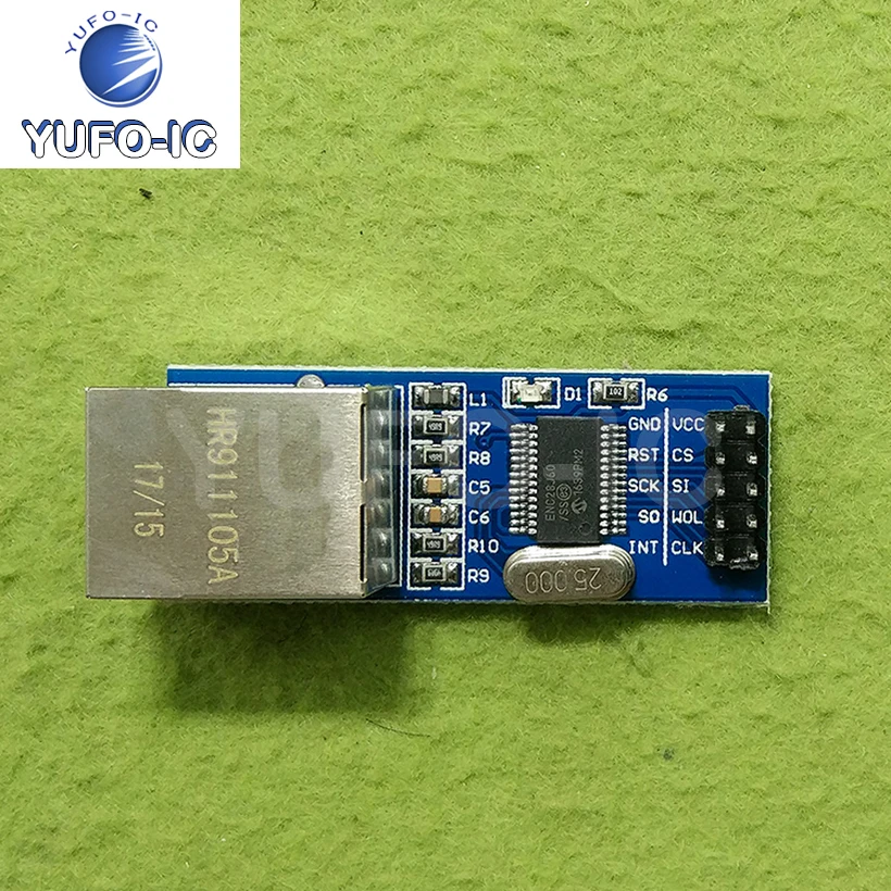Бесплатная доставка, 3 шт., мини-версия Enc28j60, сетевой модуль PI, интерфейс Ethernet, однокристальный микрокомпьютер