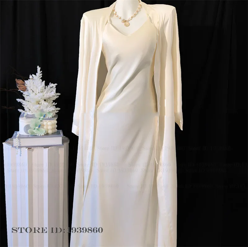 

Элегантный свадебный комплект: длинный халат, ночная сорочка, сексуальное белье, ночная рубашка на бретельках, домашняя одежда, новинка весна-лето, женская одежда для сна