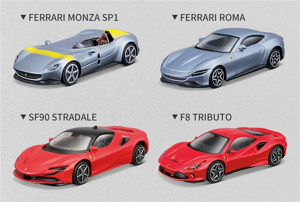 Bburago 1:43 Mehrere Stile Ferrari Collection Purosangue SP2 250 458 488 Legierung Luxusfahrzeug Druckguss-Automodell Spielzeugsammlung – Detail 6