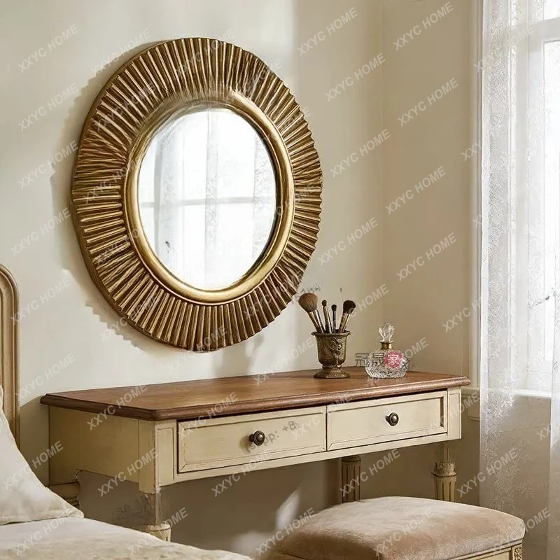 

Классическое зеркало для ванной комнаты, круглое декоративное настенное зеркало для гостиной или зоны у камина.