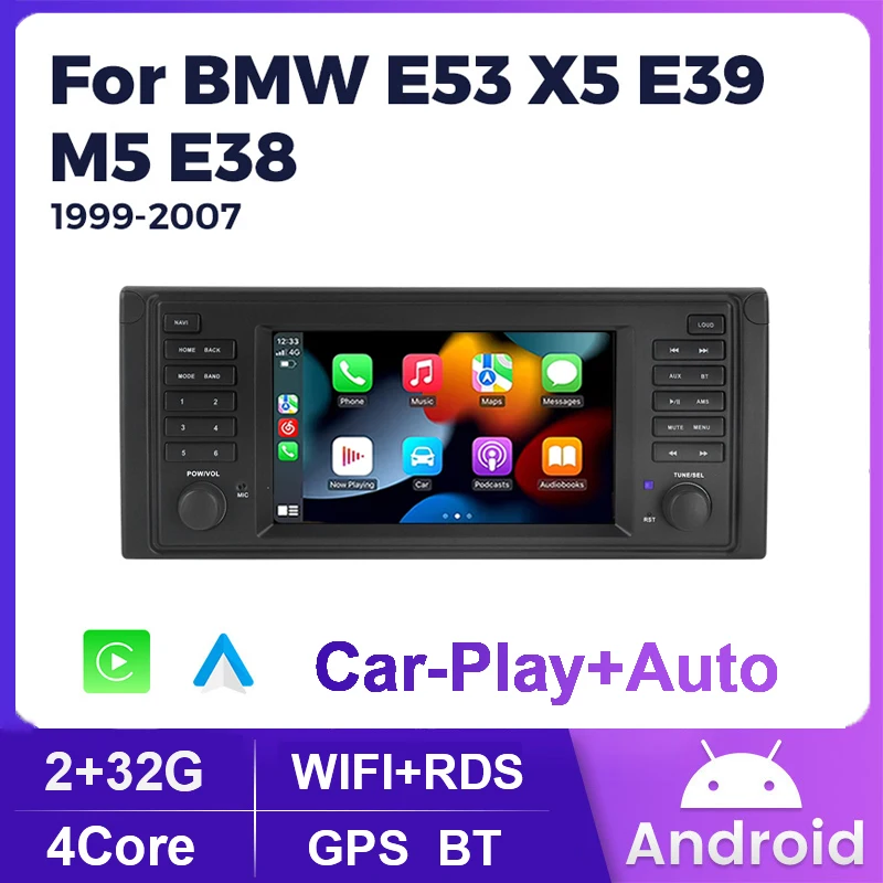 MEKEDE اللاسلكية Carplay أندرويد السيارات راديو السيارة مشغل وسائط متعددة لسيارات BMW 5 Series E39 X5 E53 M5 1995-2007 WIFI Autoradio ستيريو