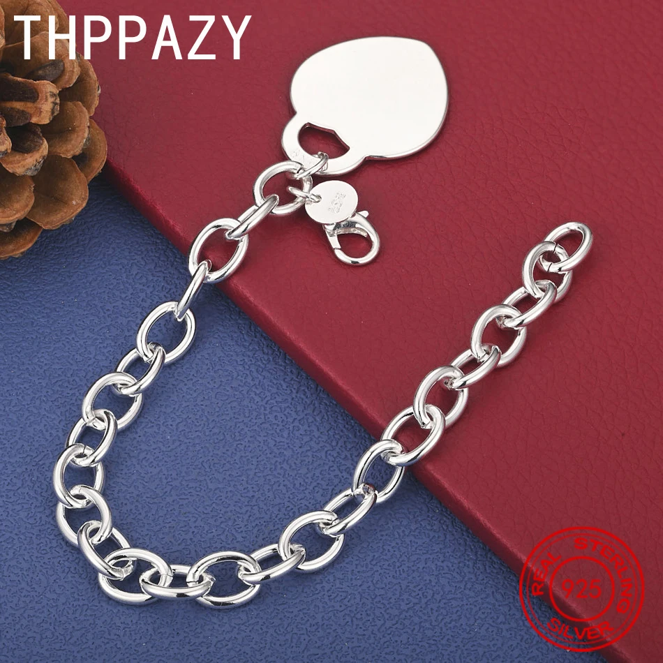 

Изысканный браслет THPPAZY из стерлингового серебра 925 пробы в форме сердца для женщин, модный подарок для вечеринки, помолвки, свадьбы, дня рождения, очаровательное ювелирное украшение