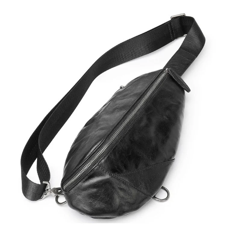 Sacoche à bandoulière en cuir pour homme, sac de poitrine polyvalent en cuir de vache décontracté, sac de poitrine, pack peau douce, nouvelle tendance