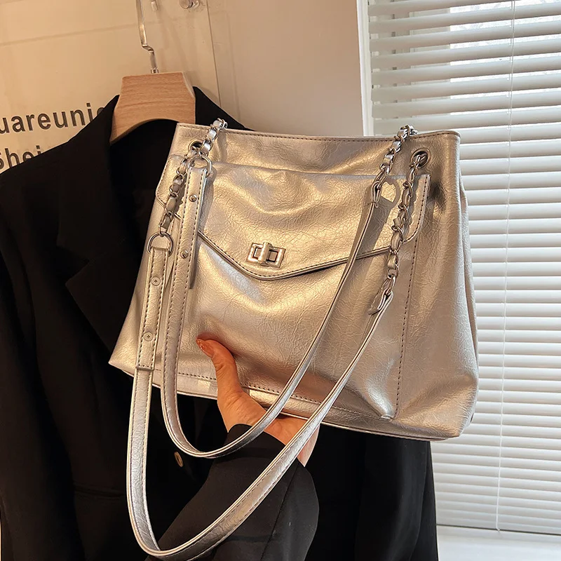 

Модная женская сумка в корейском стиле, новинка 2024 года, простая универсальная сумка-тоут, повседневная сумка на одно плечо, для ежедневного использования