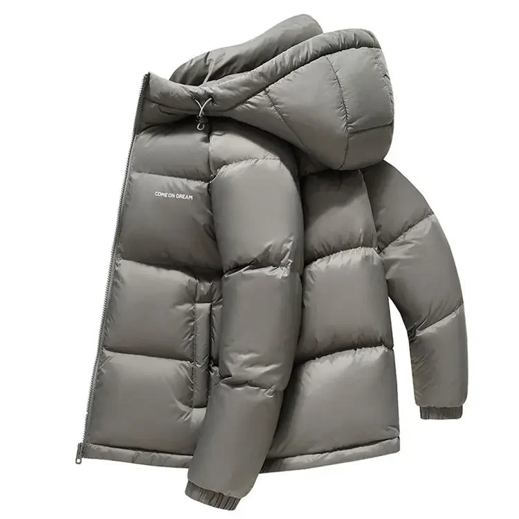 Chaqueta de plumón para hombre, chaqueta de invierno de alta calidad, chaqueta corta gruesa negra dorada, abrigo informal de invierno, abrigos de