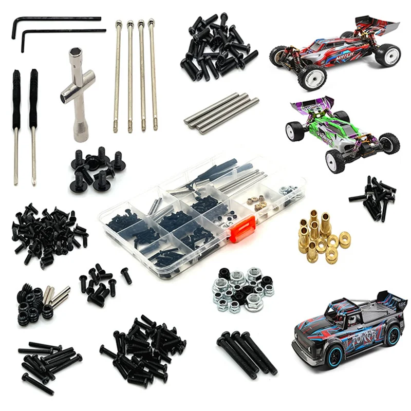 

M2.5 M3 Screws Fastener Kit Sleeve Hex Wrench Repair Tools For Wltoys 104001 104002 104072 1/10 RC Car Parts Accessories