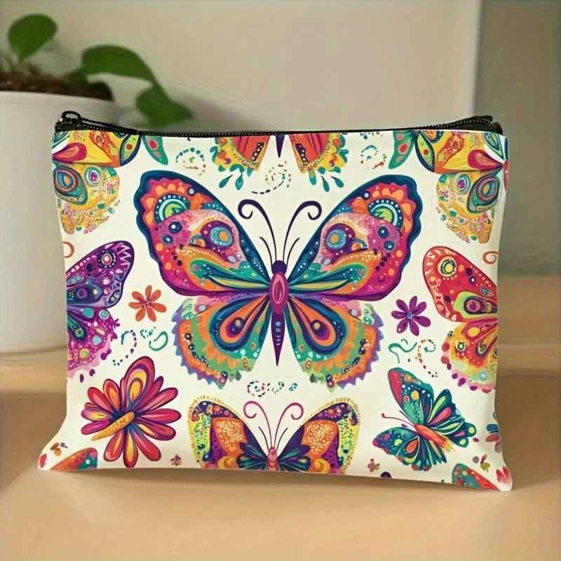 A Rich Butterfly Make-up-Tasche – multifunktionale Reißverschlusstasche, Schmuck-Aufbewahrungstasche, perfekte kleine Reise-Aufbewahrungstasche mit Reißverschluss.